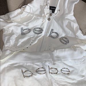 Vintage white bebe sweat suit